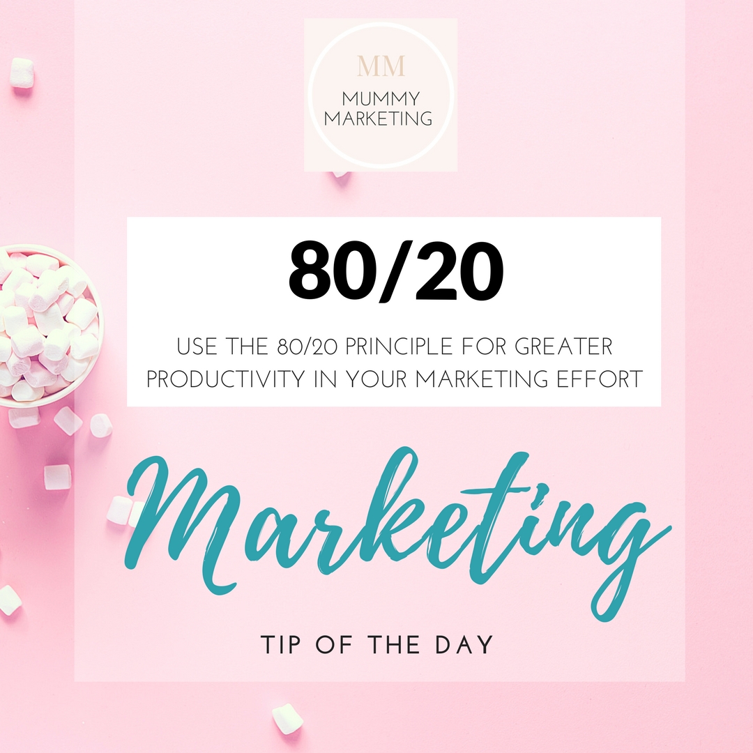 Use the 80/20 principle for greater productivity in marketing